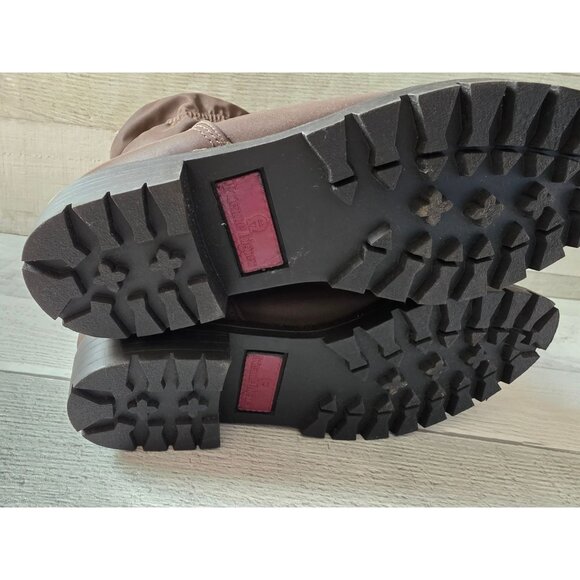 Etienne Aigner Womens Brown Winter Boots Faux Fur Lining & Gold Zippers Size 6 - Picture 5 of 7